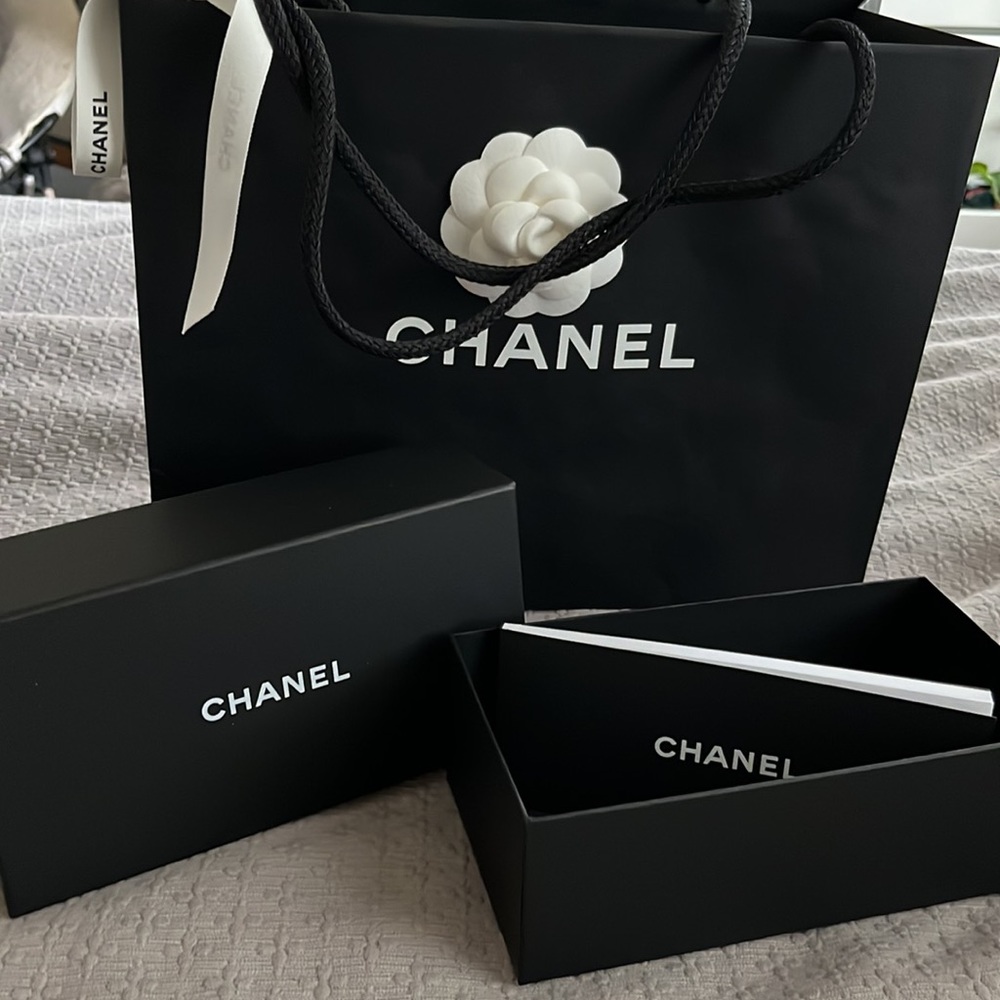 Empty Chanel box 7”x4” and shopping bag | AUTHENTIC
